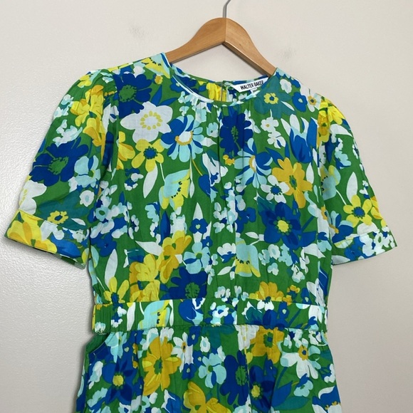 Walter Baker Kasey Dress Floral Mini Ruffle Hem Short Sleeves Size XL - Picture 4 of 16